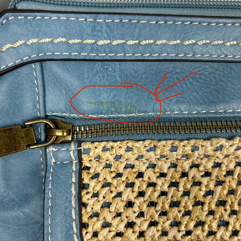 BOC Born Concept Crossbody Shoulder Purse Faux Leather Blue Denim Color - Picture 13 of 13